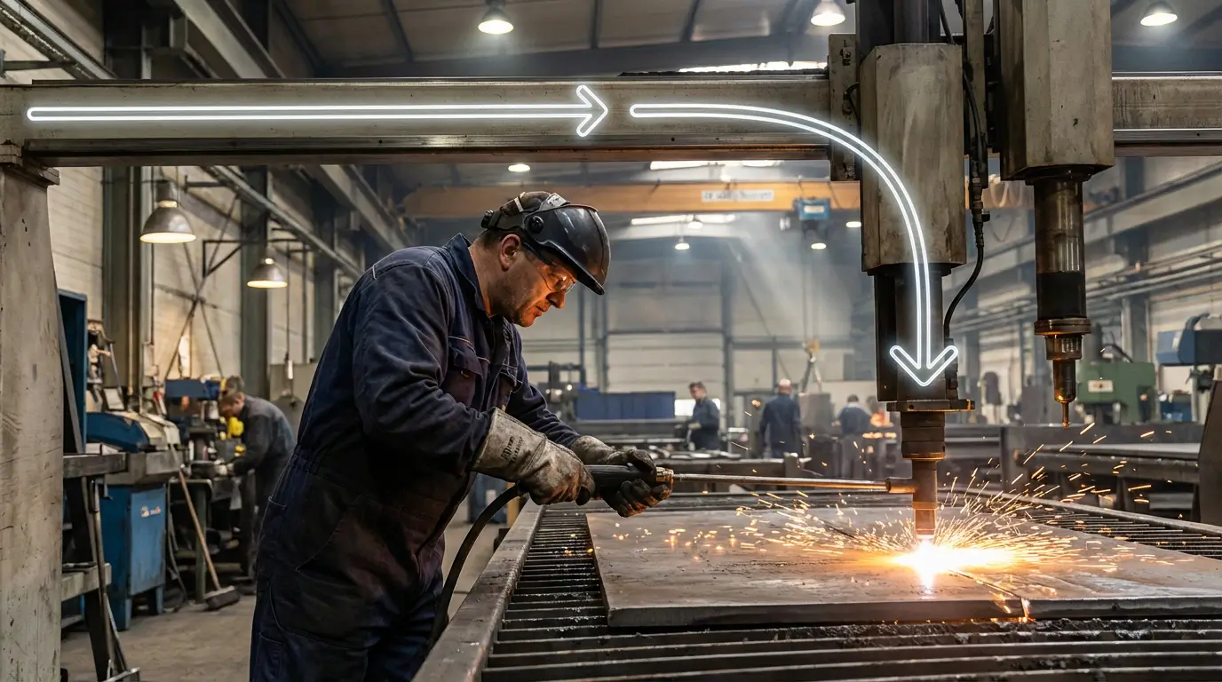 оператор плазменной резки металла на заводе