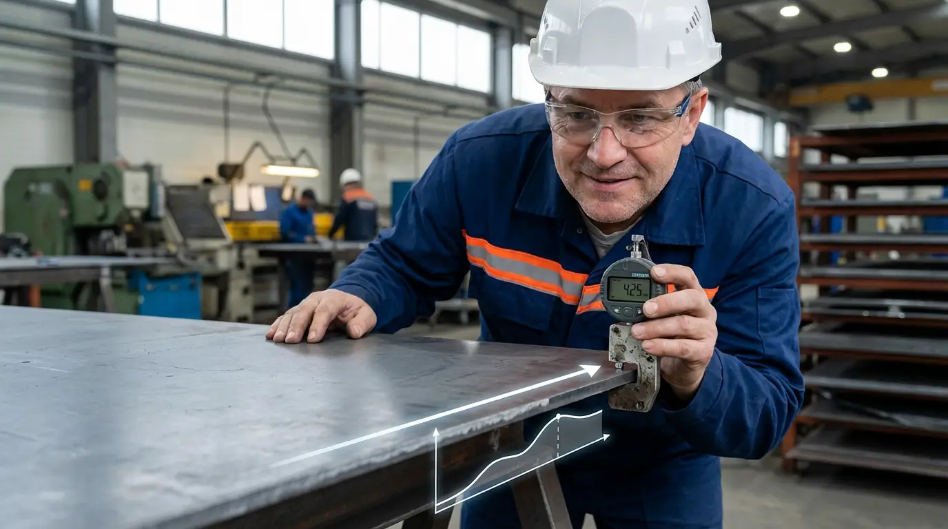 измерение толщины металла на заводе